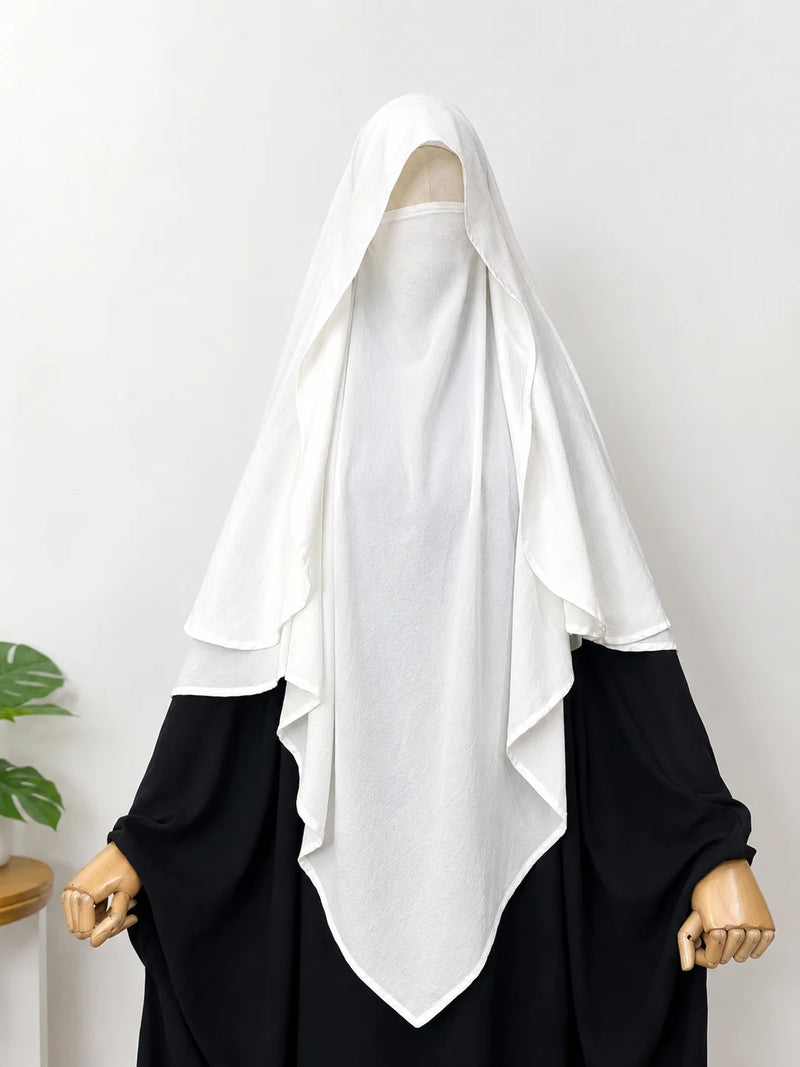 White Flap Diamond Khimar