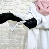 White Kaftan Abaya With Zip Sleeves
