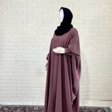Dusty Mauve Kaftan Abaya With Cuff Buttons